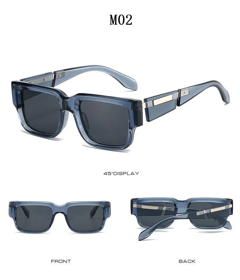 Retro Sunglasses Women Trendy Vintage Square Sunglass Men Fashion Glasses Shades Luxe Lunette Soleil Femme Gafas De Sol Hombre