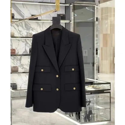 Women's Blazer Jacket 2025 Spring Autumn Temperament Design Sense Ladies Suit Coat Retro Versatile Advanced Lady Outerwear