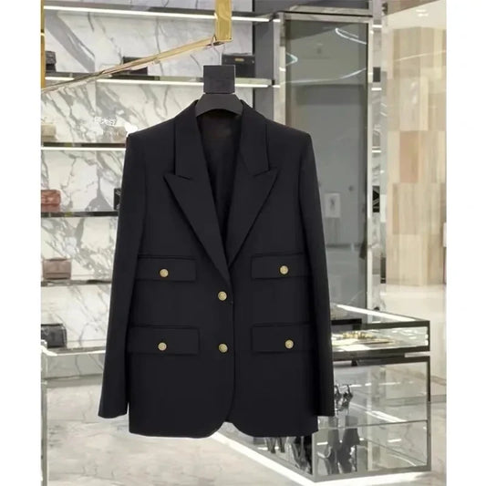 Women's Blazer Jacket 2025 Spring Autumn Temperament Design Sense Ladies Suit Coat Retro Versatile Advanced Lady Outerwear