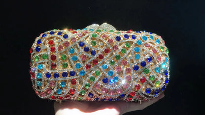 Women Hollow Out Diamond Evening Bag Wedding Party Banquet Bag Crystal Clutch Bag Rhinestone Dress Bag Luxury Designer Handbags