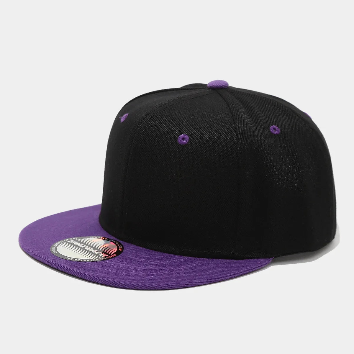 Blank Two Tone Snapback Cap Men Women Flat Brim Baseball Hat Color Block Hip Hop Streetwear Adjustable Plain Bboy Caps