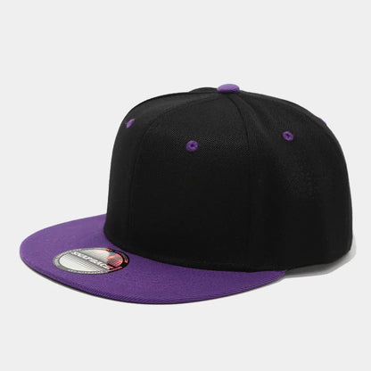 Blank Two Tone Snapback Cap Men Women Flat Brim Baseball Hat Color Block Hip Hop Streetwear Adjustable Plain Bboy Caps
