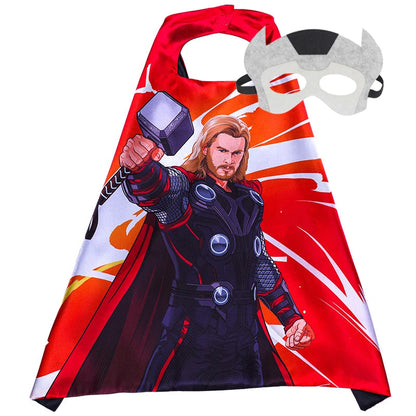Halloween Super Hero Masquerade Mask Cape Cloak Anime Spider Man Batman Cloak Action Figure Marvel Toys Cosplay Party Gift
