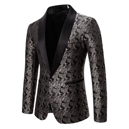 2026 New Men's Red Cashew Flower Blazer, Wedding Party Dress Jacket, White Blue Black Brands Blazers Coat, S M L XL XXL