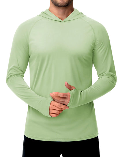 Sun Protection Shirts Mens Long Sleeve Hoodie Casual UV-Proof T-Shirts Breathable Lightweight Quick Dry T shirts Swim