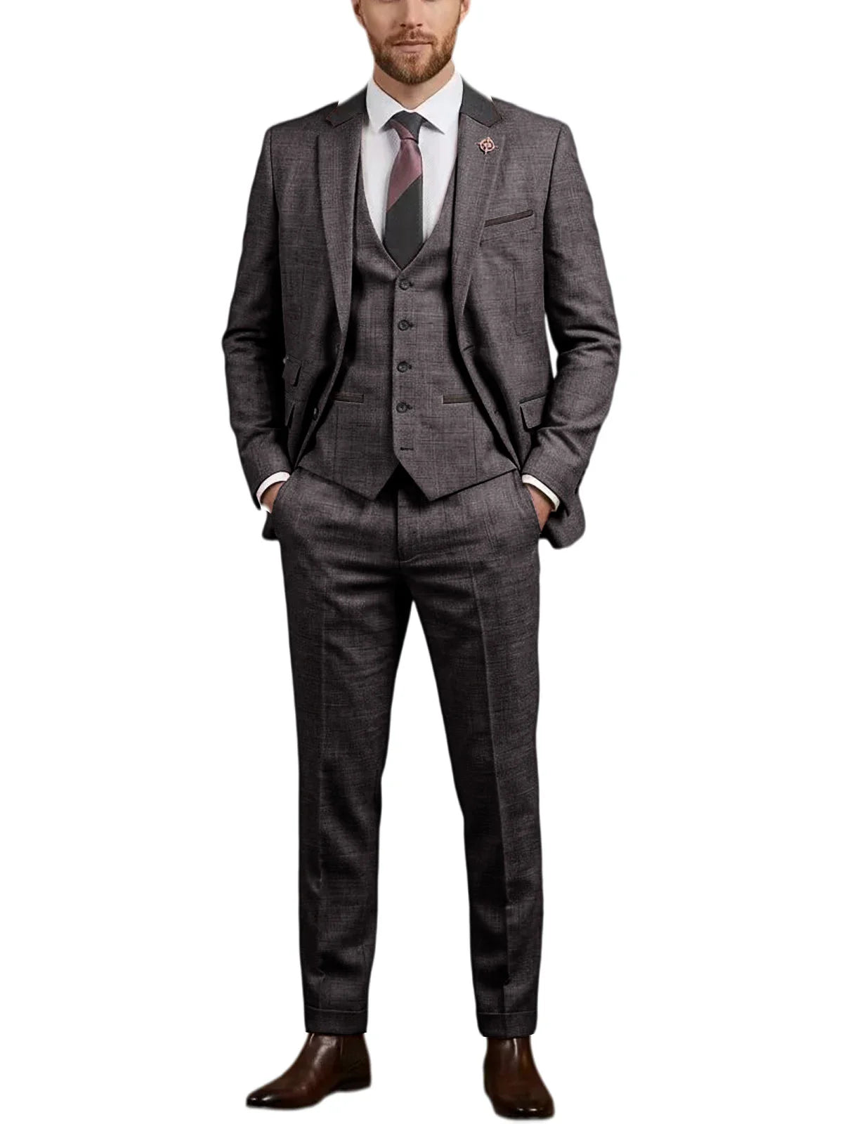 Men's Linen 3 Piece Suit Notch Lapel 2 Buttons Slim Fit Blazer Vest Pants Set Breathable Lightweight For Groom Business Casual