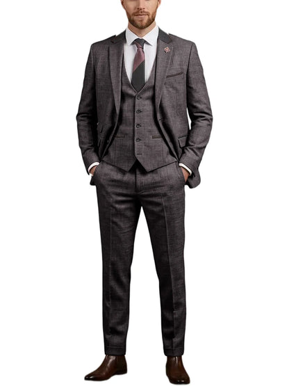 Men's Linen 3 Piece Suit Notch Lapel 2 Buttons Slim Fit Blazer Vest Pants Set Breathable Lightweight For Groom Business Casual