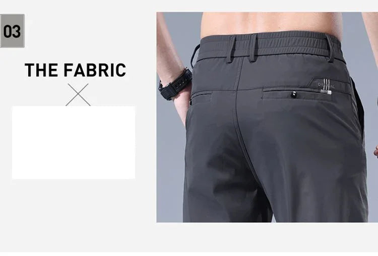2026 Men's Summer Casual Pants Thin Ice Silk Men's Pants Fashion Straight  Elastic Men's New Pants Men's Pants
