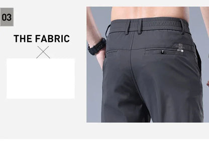 2026 Men's Summer Casual Pants Thin Ice Silk Men's Pants Fashion Straight  Elastic Men's New Pants Men's Pants