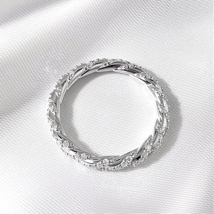 1mm All Real Moissanite Rings for Women Certified Full Diamond Bridal Jewelry 100% S925 Sterling Silver Wedding Bands GRA