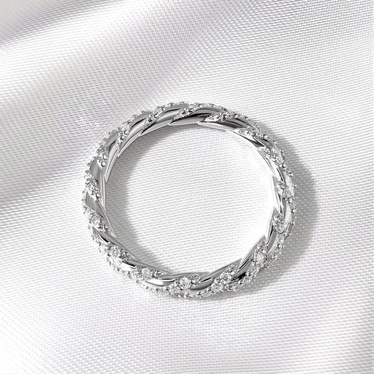 1mm All Real Moissanite Rings for Women Certified Full Diamond Bridal Jewelry 100% S925 Sterling Silver Wedding Bands GRA