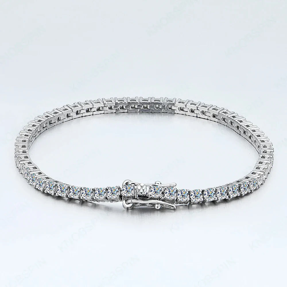 2mm D Color Moissanite Tennis Bracelets for Woman Man Sparkling Diamonds with GRA s925 Sterling Sliver Hip Hop Bracelet