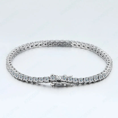 2mm D Color Moissanite Tennis Bracelets for Woman Man Sparkling Diamonds with GRA s925 Sterling Sliver Hip Hop Bracelet