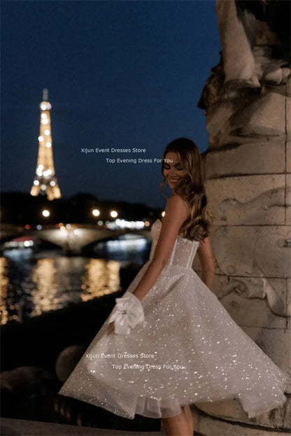 Glitter Long Wedding Dresses Sweetheart Sleeveless Prom Dresses Tulle Bridal Gowns Bride Robes Vestidos De Novia Evening