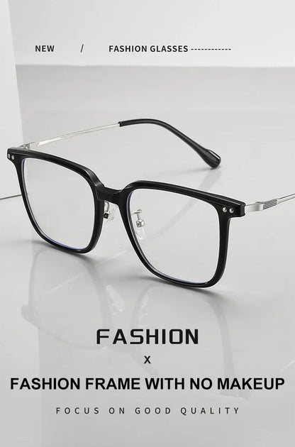 Simple Fashion Large Frame Geometric Square Glasses Can Be Customized Prescription Anti-blue Light Glasses Reading Glasses