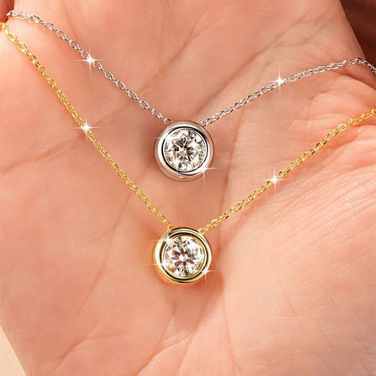 Certified 4mm-7.5mm Bubble Moissanite Necklace Sparkling Solitaire Lab Diamond Pendant Necklaces for Women Jewelry