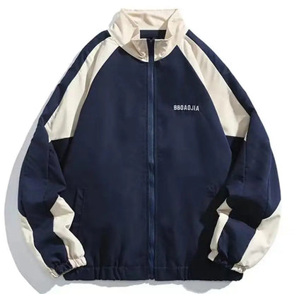 Reflective Striped Men's Jacket 2026 Hip Hop Streetwear Coats Zipper Up Jacket Windbreaker Harajuku Thin Coats Sports Black Blue