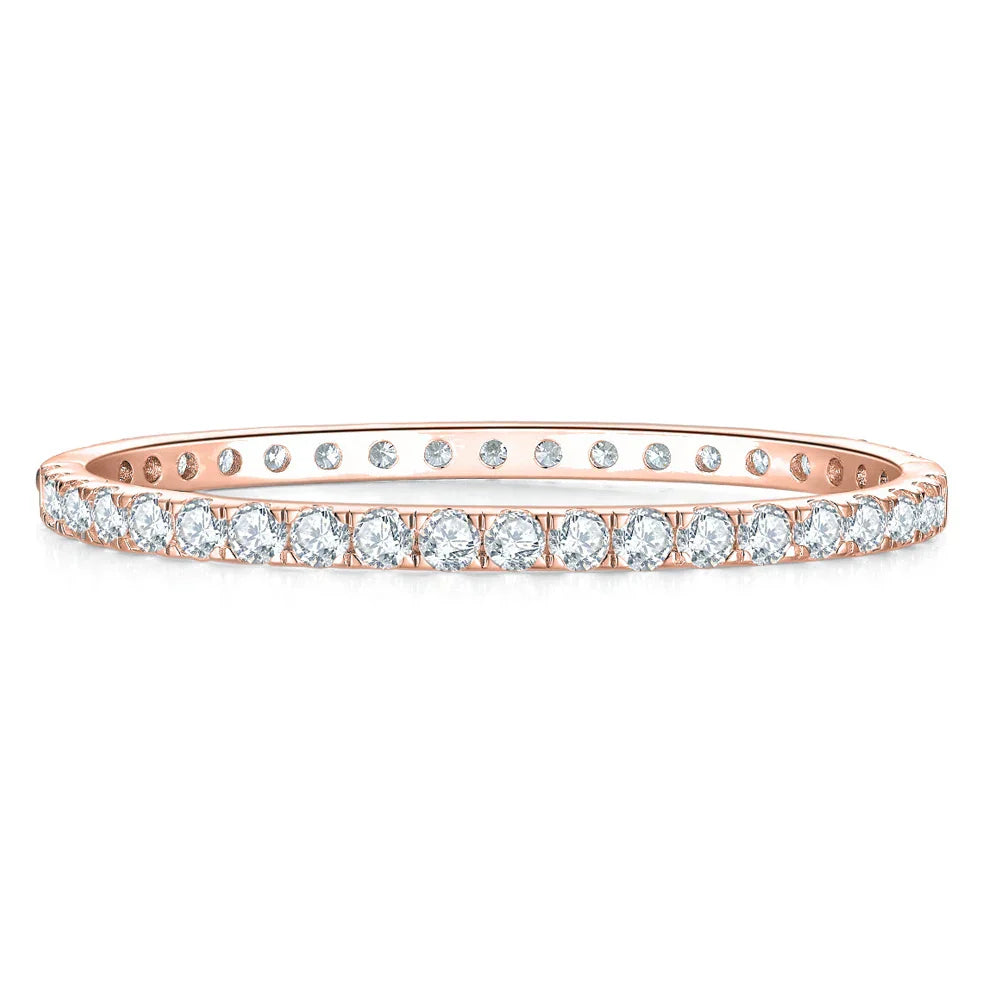 D VVS1 Full 4mm Moissanite Bangles GRA Certified s925 Sterling Sliver Plated 18k Bracelets for Women Party Gift Jewelry