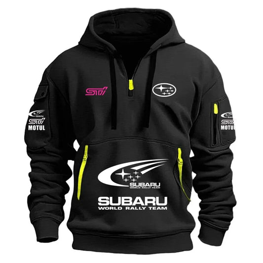 2026 New SUBARU STI Racing Series Men's Sports Hoodie with Kangaroo Pocket and Warm Fleece