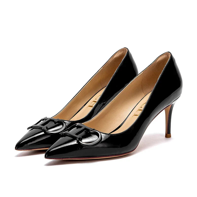 Women's High Heels New Lacquer Leather Women's Business Wedding Shoes 7cm