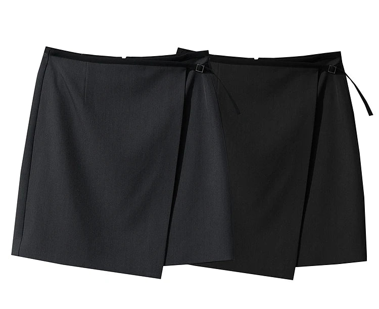 Minimalist Women's Skirt 2025 Spring New Office Lady Versatile Fashion Asymmetric Wrinkle A-line Half-body Skirt 12511092