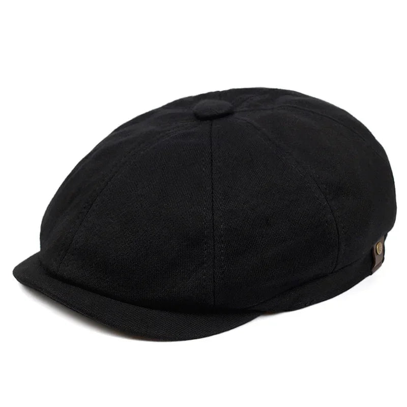 High Quality Winter Retro British Style Newsboy Cap Men Vintage Luxury Unisex New Octagonal Flat Cap Cotton Ascot Caps Beanie