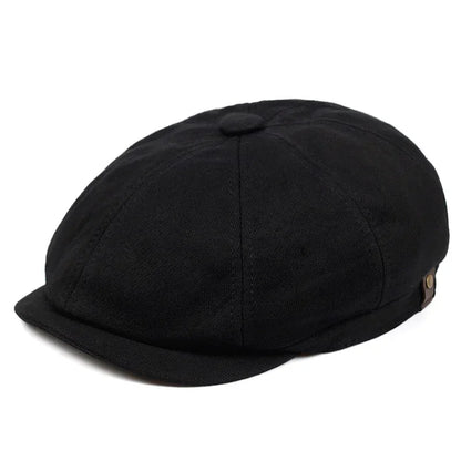 High Quality Winter Retro British Style Newsboy Cap Men Vintage Luxury Unisex New Octagonal Flat Cap Cotton Ascot Caps Beanie