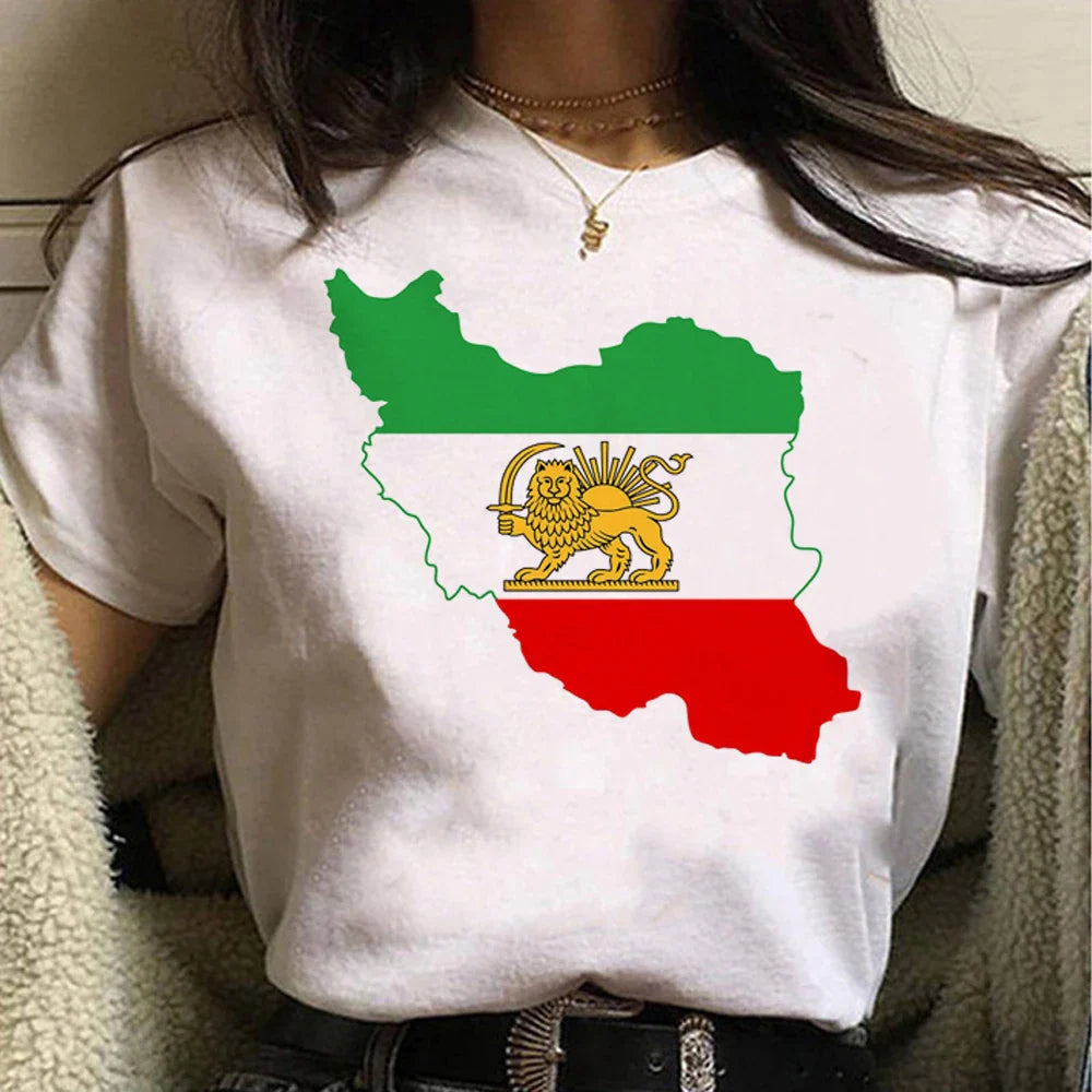 Iran tshirt women designer t shirt girl Japanese streetwear manga clothes