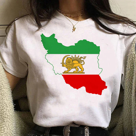 Iran tshirt women designer t shirt girl Japanese streetwear manga clothes