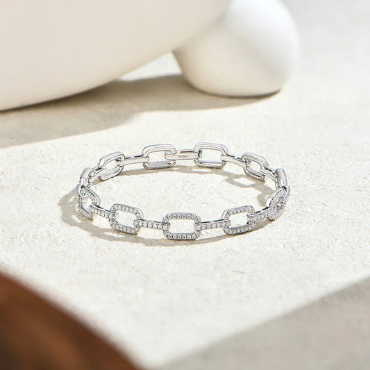 Bracelet de mode Hip Hop en Moissanite pour hommes S925 argent plaqué or 18 carats Luxe exquise Manchette Bijoux de banquet pour femmes