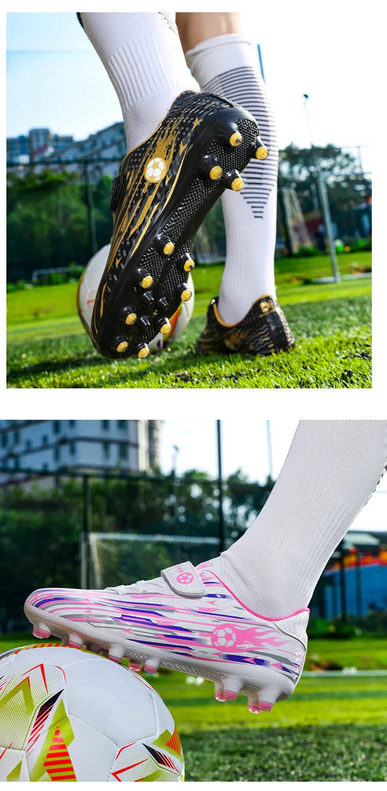Kids Youth Soccer Shoes Boys Girls Football Cleats TF FG Training Sneakers Non-Slip Grass Artificial Grass Sport Boots