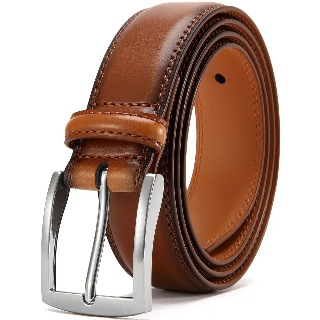 125cm Plus Size Men Belts High Quality Genuine Leather LONG Large Pin Buckle Metal Automatic Buckle Fashion Designer 2023New