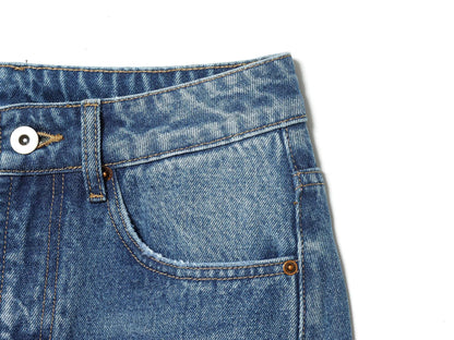 European and American style 2025 winter new women's clothing mid waist balloon version sickle bending knife jeans