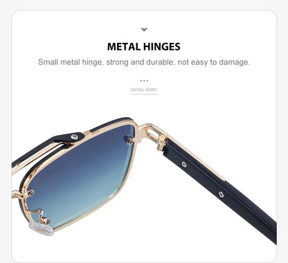 2025 Square Sunglass Men Luxury Sunscreen Rimless Sunglasses Women Vintage Fashion Glasses Gafas De Sol Hombre Lunette De Soleil