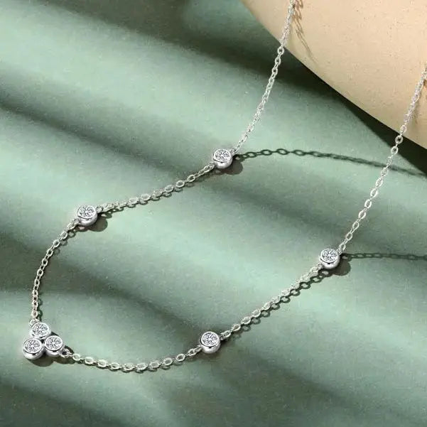 GRA Certified 3mm Moissanite Pendant Necklaces 925 Sterling Silver for Women Necklace Chains Wedding Fine Jewelry Gifts