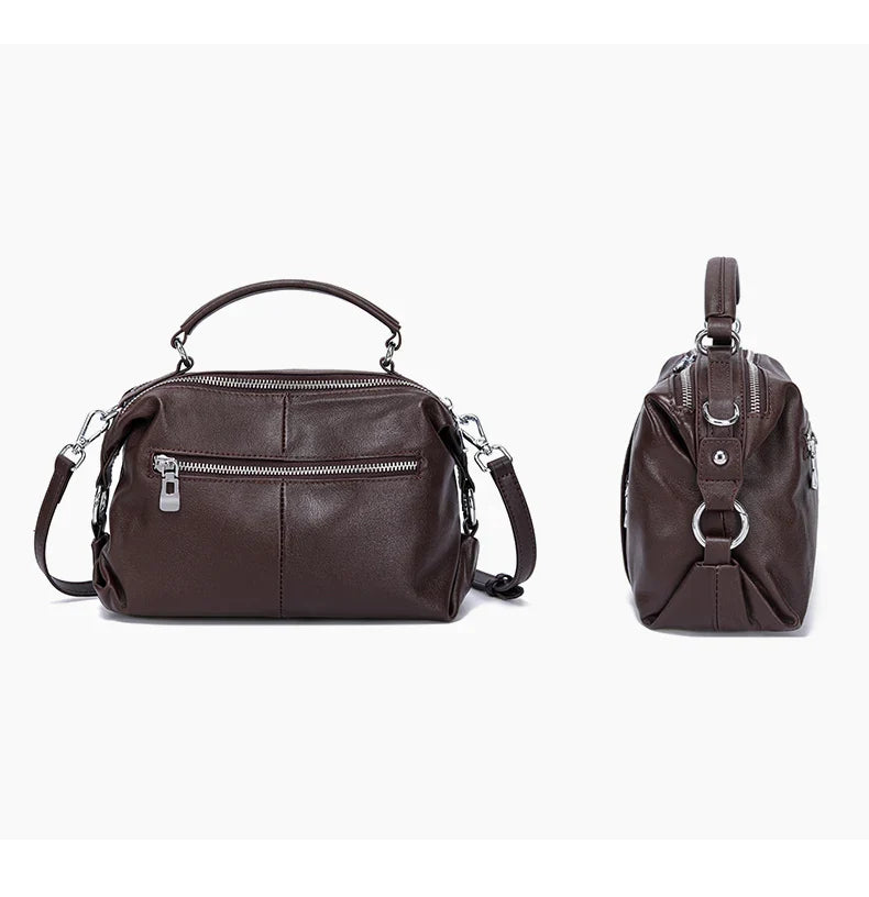Women Natural Cow Genuine Leather Shoulder Bags Women Cowhide Bag Lady Soft Design Female Luxury Handbag for Ladies High Quality