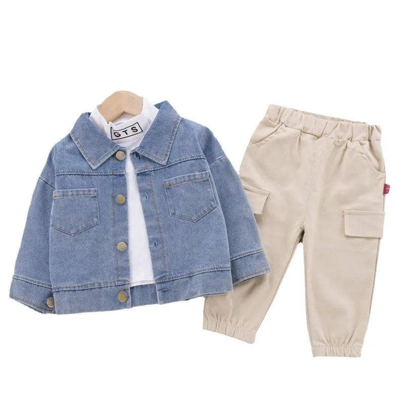 Autumn Fashion Baby Clothes Set Children Boys Jacket T-Shirt Pants 3Pcs/Set Kids Girl Clothing Toddler Costume Infant Tracksuits
