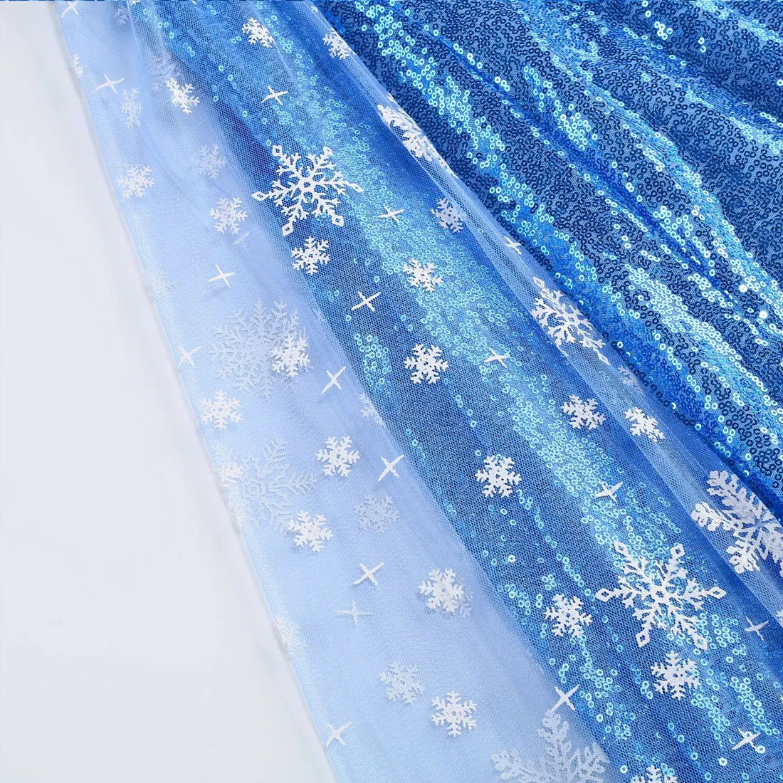 New Sequined Blue Elsa Party Dress For Girl Role Play Princess Apparel Toddler up Birthday Festival Carnival Apparel Accessories