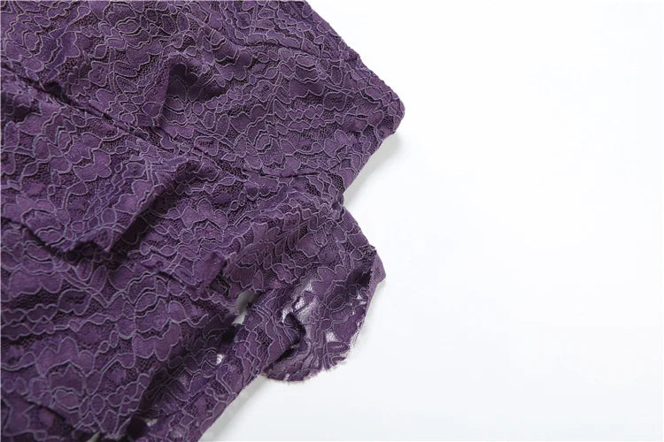 Women Tassel Skirt Irregular Hem Multi Layered Ruffles Lace Patchwork Sweet Summer Daily Wear Skinny Versatile Purple Skirt