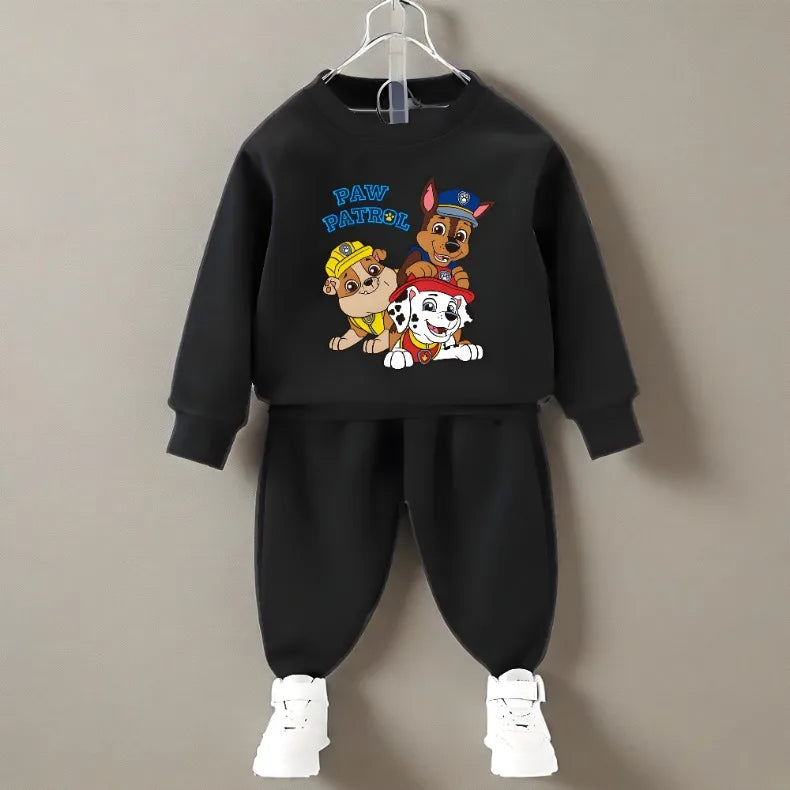 Spring Fall Boys O Neck Pullover and Sweatpant Two Piece Set Children's Casual Hoodies Sets Kids Sport Clothes Suit