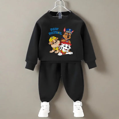 Spring Fall Boys O Neck Pullover and Sweatpant Two Piece Set Children's Casual Hoodies Sets Kids Sport Clothes Suit
