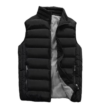 Men Vest Windproof Vest Men Jacket Sleeveless Vest Winter Jacket Casual Coat Men Down Cotton Warm Thick Waistcoat Thick Gilet