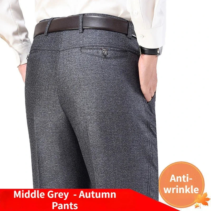 Mens Summer Casual Suit Thin Pants Classic Formal Business Fashion Autumn Thick Stretch Trousers Male Brand Clothes GOZBKF