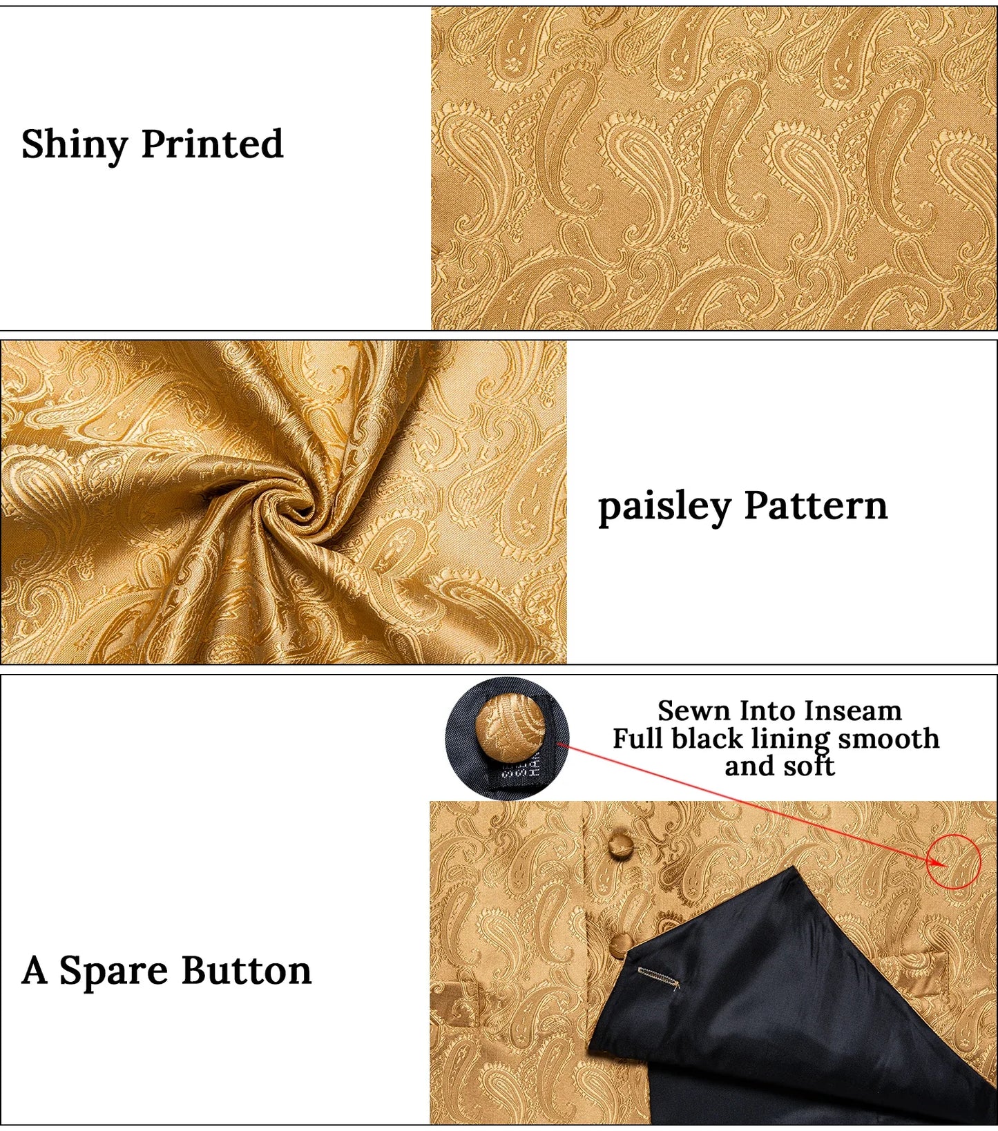Retro Paisley Floral Full Set with Bowtie Pocket Square and Cufflinks Banquet Essential