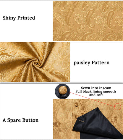 Retro Paisley Floral Full Set with Bowtie Pocket Square and Cufflinks Banquet Essential