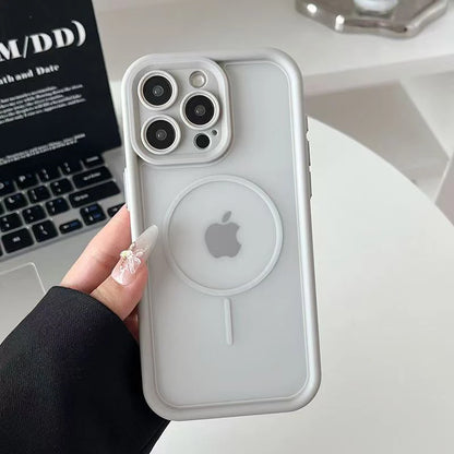 Luxury Matte For Magsafe Transparent Phone Case For iPhone 17 16 15 14 13 12 Pro Max 11 17 Pro 16 Plus Air Magnetic Bumper Cover
