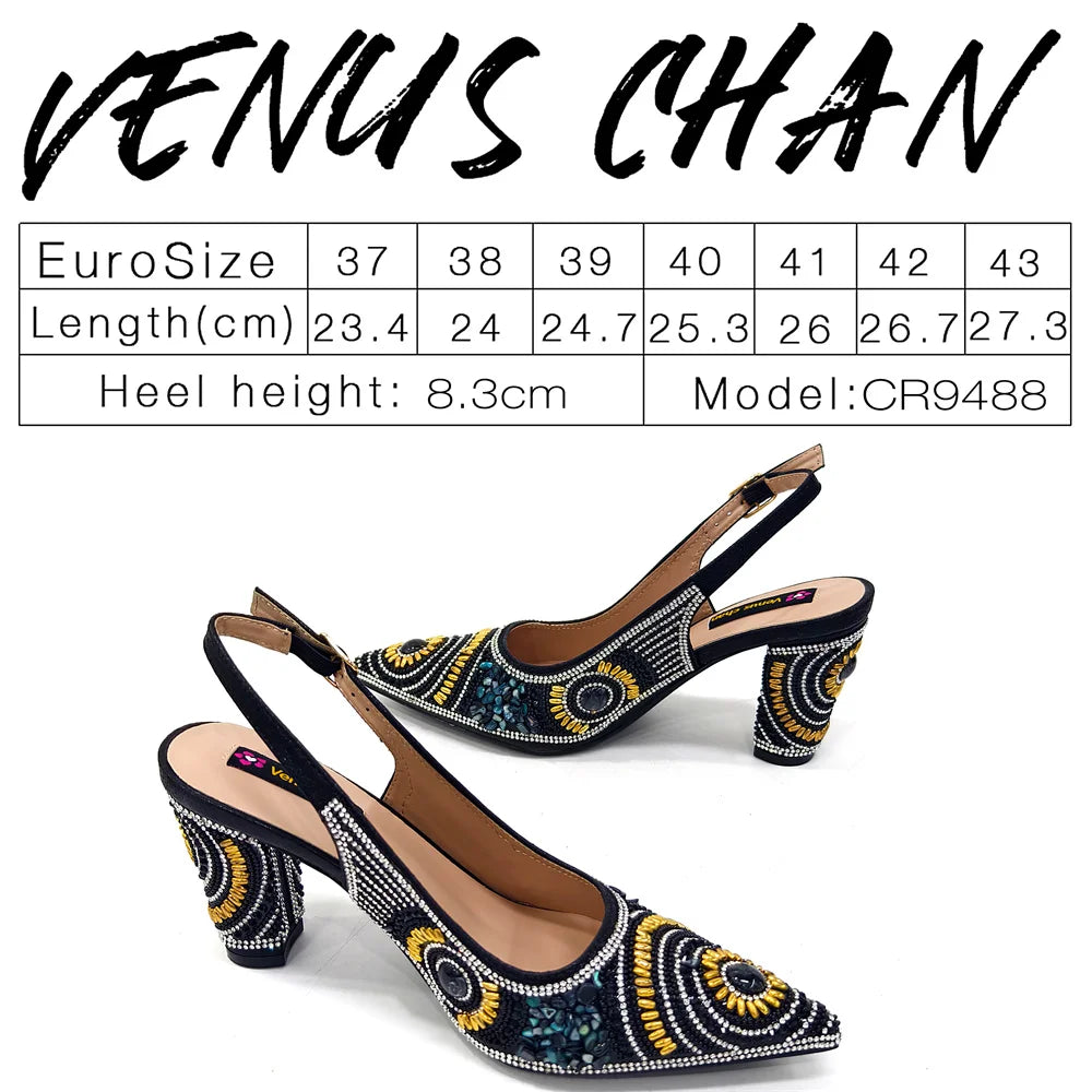 Elegant Italian Design Women's Party Shoes With Matching Handbag - Perfect for Hot African Weddings Stylish Heels and Bag Set