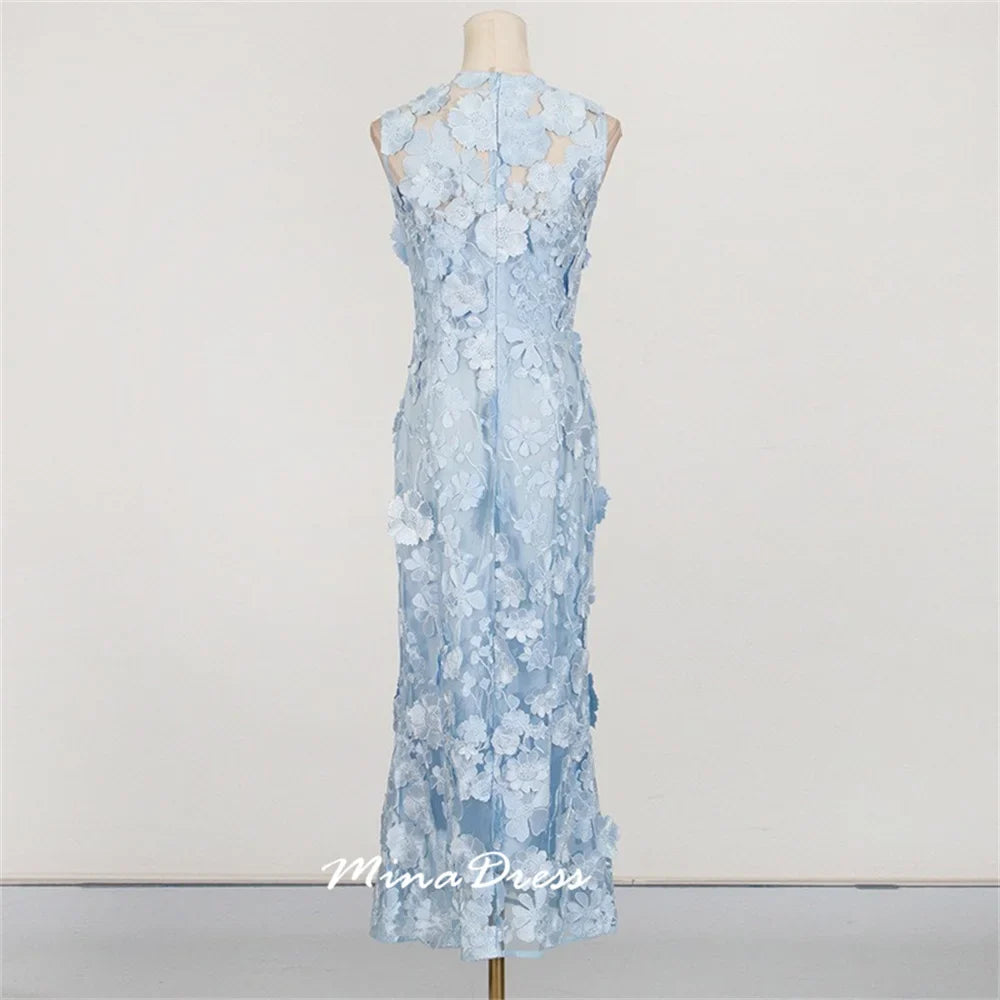 Mina Customized Cocktail Party Prom Dress Arabic Evening Dress Luxury Elegant Party Dresses Woman Grace 3D Floral Lace 2025