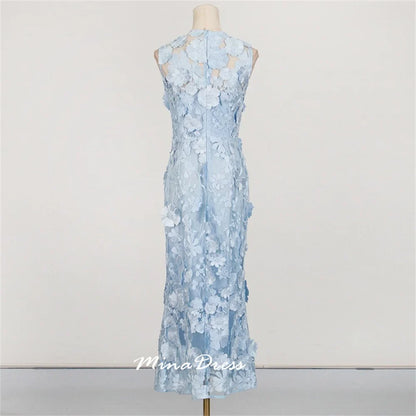 Mina Customized Cocktail Party Prom Dress Arabic Evening Dress Luxury Elegant Party Dresses Woman Grace 3D Floral Lace 2025