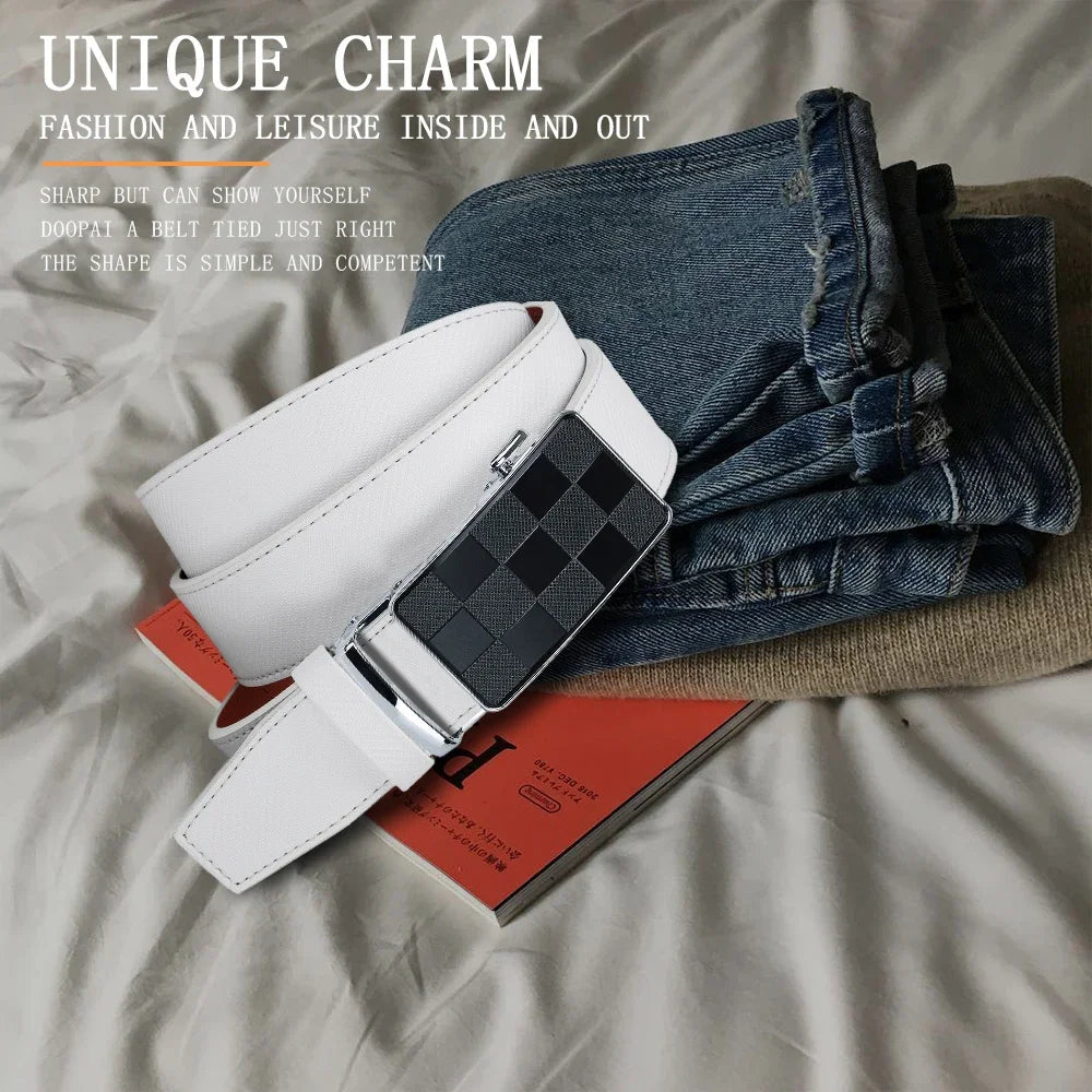 Men's Belt Metal Automatic Buckle Branded Belt Men's High-quality Genuine Leather Luxury Plus Size Men's Branded Belt